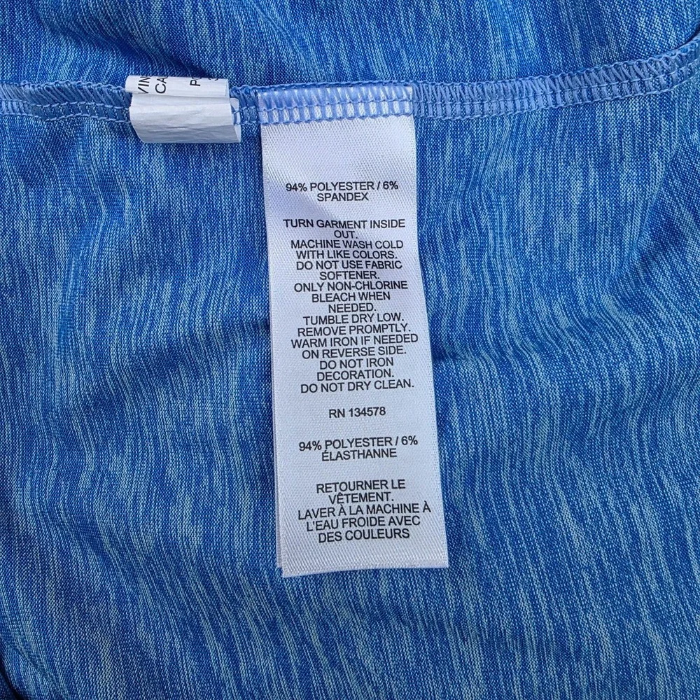 Vineyard Vines Boys XL 18 Performance Shirt Blue Heathered Whale Tee Long Sleeve - Picture 5 of 5
